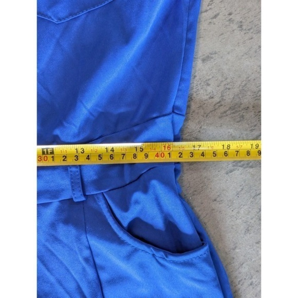 Sleeveless Wide Leg Jumpsuit Collared Top Button Front-Photos/Desc for Size - Picture 7 of 9
